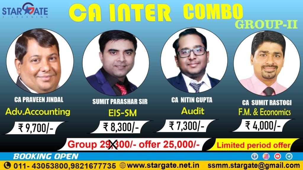 CA INTER COMBO (ADV. ACCOUNTING, EIS-SM, AUDIT, F.M. & ECONOMICS)
