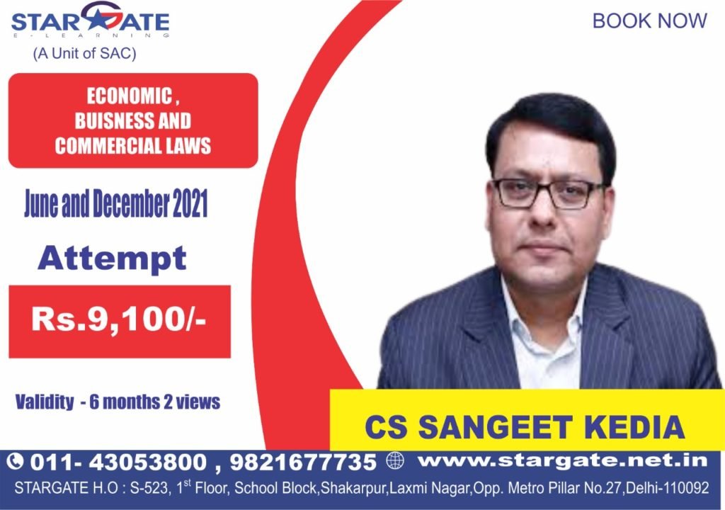 ECONOMIC BUSINESS & COMMERCIAL LAWS BY CS SANGEET KEDIA