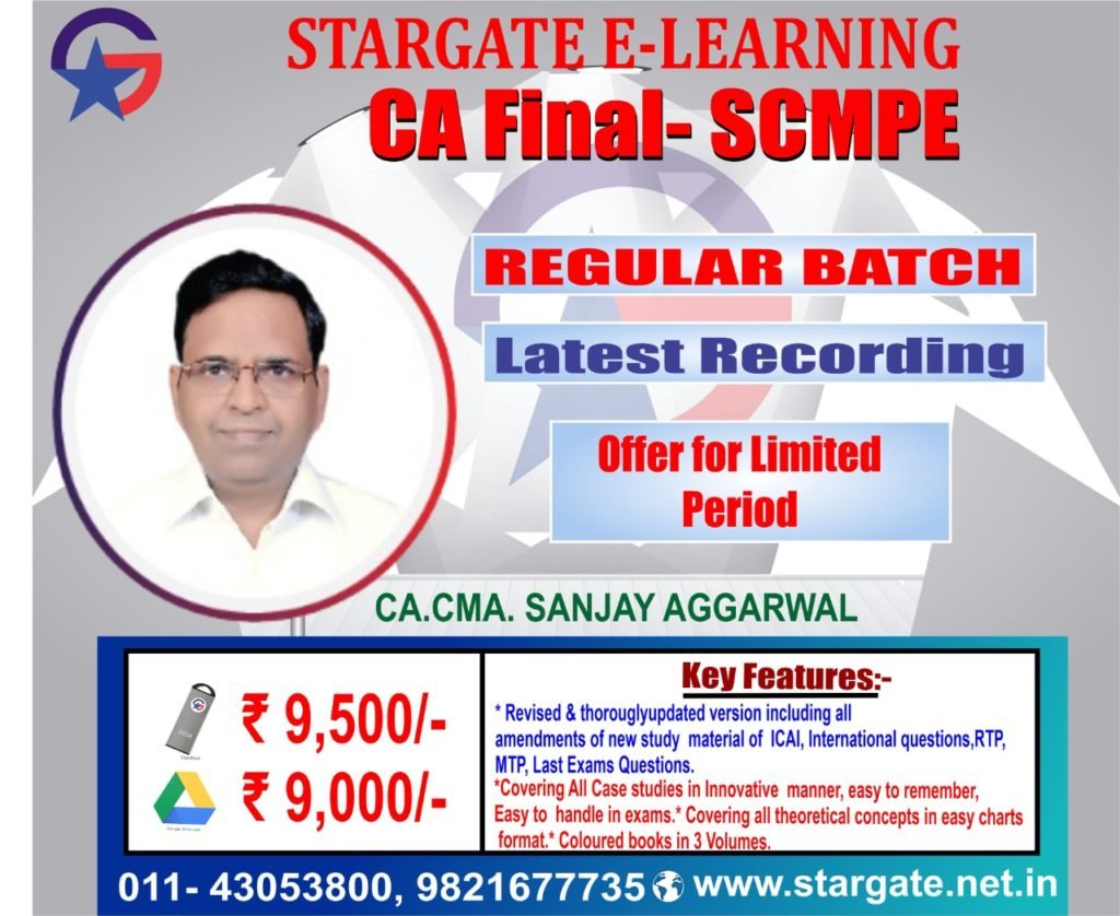 CA FINAL SCMPE LATES RECORDING BY CA SANJAY AGGARWAL SIR