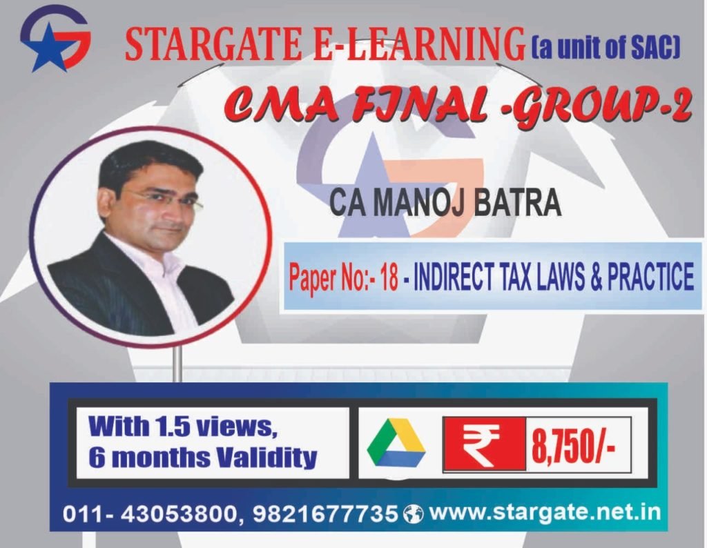 CMA FINAL GROUP 2 BY CA MANOJ BATRA