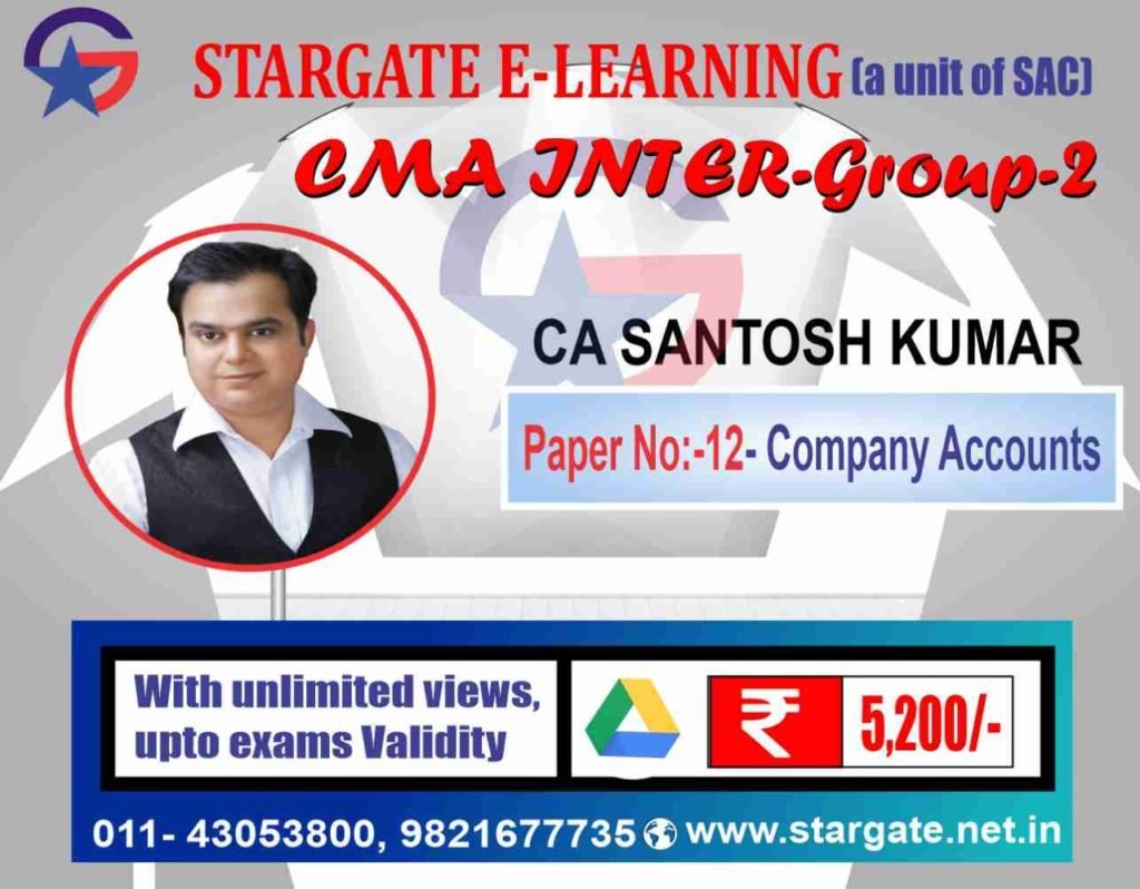 CMA INTER GROUP 2 BY CA SANTOSH KUMAR